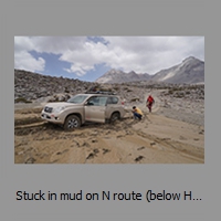 Stuck in mud on N route (below Hualca Hualca)